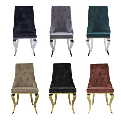Elegant Nordic Velvet Dining Chair Optional Luxury Stainless Steel