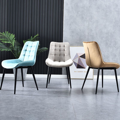 Leisure Modern Nordic Dining Chairs Upholstered Home Furniture Velvet Fabric