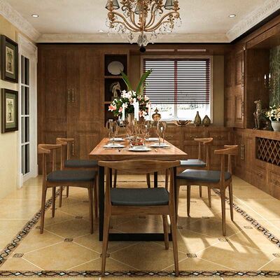 Country Style Dining Room Luxury Furniture Wooden Table And Chair