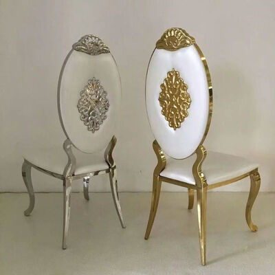 Modern Fashion Gold White Stainless Steel Banquet Chair Luxury Banquet Wedding Chair