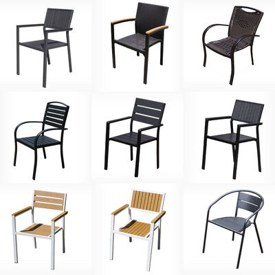 Black And White Rattan Chair Outdoor Garden Furniture High Temperature Resistance 2.5mm