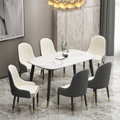 80cm Hotel Wingback Leather Dining Chair 6 Seater Scandinavian Design