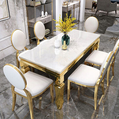 Garden Home Luxury Dining Table And Chairs 240cm 120cm 140cm 6 Seater  Marble