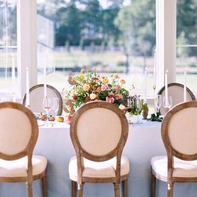 Louis Banquet Dining Chair 100cm Wedding XVI Round Back Estates Garden