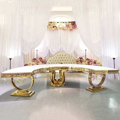 48 Inch 6 X 30 MDF Church Banquet Tables Half Moon Shape Top Luxury Steel