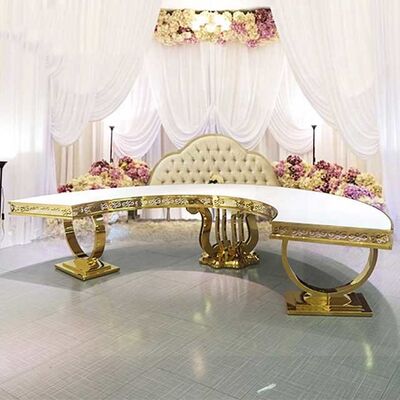 48 Inch 6 X 30 MDF Church Banquet Tables Half Moon Shape Top Luxury Steel
