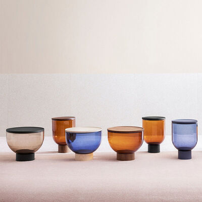 Round Tempered Glass Center Table Living Room Coffee Large Small Bowl 35x52cm