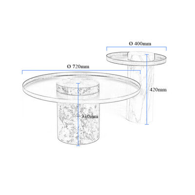 Marble Top Round Center Table For Dining Room Bedroom Italian Ss 400x420mm