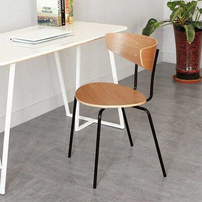 Modern European Minimalist Nordic Dining Chair Metal Legs Iron 75.5CM