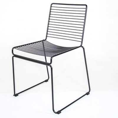 White Black Metal Wire Dining Chairs Set Of 4 Cafe Restaurant 51x53.5x78cm