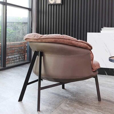 Comfortable Brown Velvet Fabric Armchair Living Room Single Seat