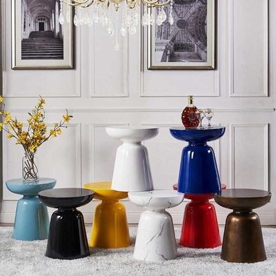 Nordic Light Fiberglass Side Table Round Luxury Style 40*45CM