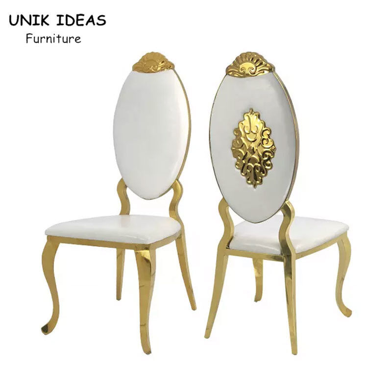 Modern Fashion Gold White Stainless Steel Banquet Chair Luxury Banquet Wedding Chair