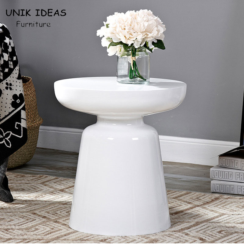 Nordic Light Fiberglass Side Table Round Luxury Style 40*45CM