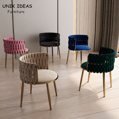 Dobra cena. Modern Metal Frame Dining Chairs PU Armrest Velvet Seat Living Room w Internecie