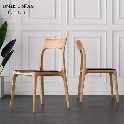 Dobra cena. Modern Nordic Solid Ash Wood Dining Chair Antique PU Leather Furniture w Internecie