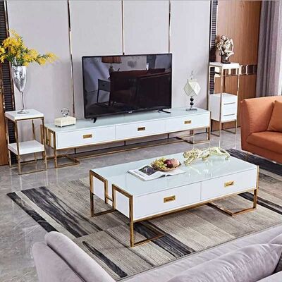 Dobra cena Modern Luxury TV Stand Center Table With Storage Drawer Home Furniture w Internecie