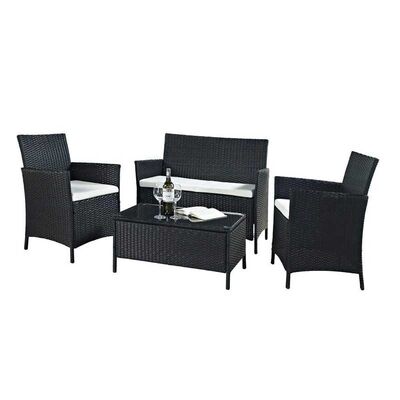 Dobra cena. 4 Pieces Rattan Wicker Outdoor Furniture Sofa Patio Set With Cushion w Internecie