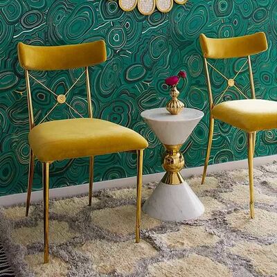 Dobra cena. Velvet Banquet Metal Frame Dining Chairs Modern Design Elegant Leisure w Internecie