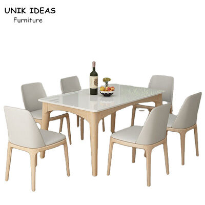 Dobra cena. Nordic 6 Seater Luxury Marble Dining Table Set Scratch Resistant Customized Size w Internecie