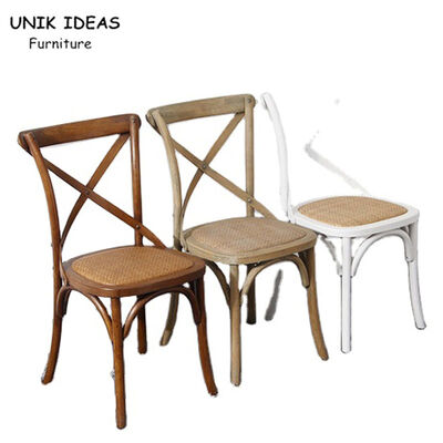 Dobra cena. Industrial Stackable Cross Back Wood Chair Soft Cushion Durable For Dining Room w Internecie