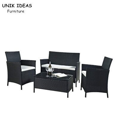 Dobra cena. 4 Pieces Rattan Wicker Furniture Set Waterproof Outdoor Garden Furniture Set w Internecie