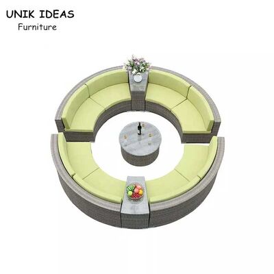 Dobra cena. Outdoor Round Shaped Woven Rattan Sofa Garden Leisure Rust Resistant Waterproof Sofa Set w Internecie