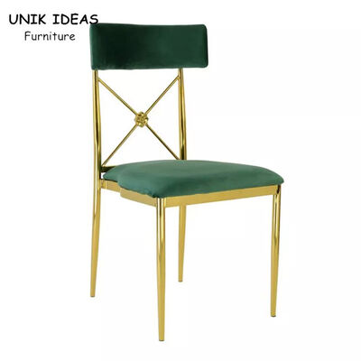 Dobra cena. Green Cushion Luxury Wedding Chairs Gold Stainless Steel Frame For Event w Internecie