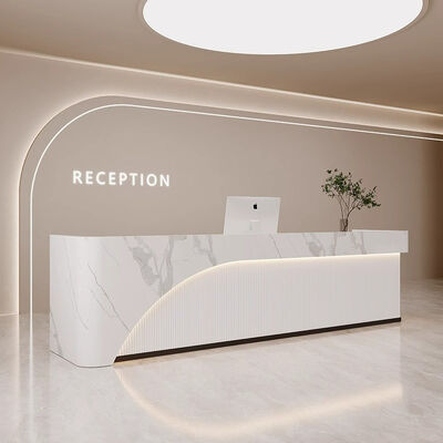Dobra cena. Free Logo Custom Luxury Design Wooden Reception Desks Commercial Furniture Office Hotel Restaurant Bar Front Counter w Internecie