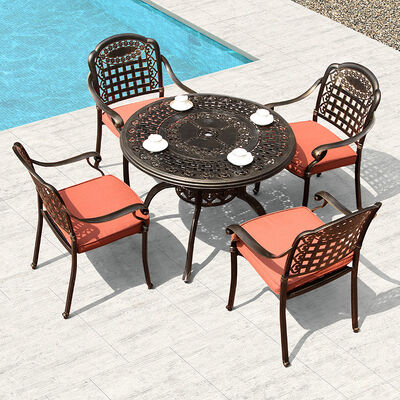 Dobra cena. Patio Outdoor Furniture Leisure Balcony Garden Metal Table and Chairs Sets for Cafe and Dining w Internecie