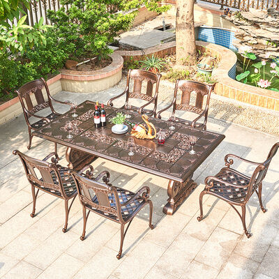 Dobra cena. Outdoor Cast Aluminum Table and Chair Furniture Courtyard Balcony Garden Sets Customized w Internecie