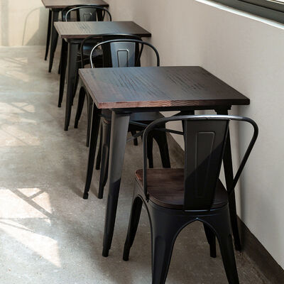 Dobra cena Meble restauracyjne Fast Food Coffee Loft Żelazny drewniany stół jadalny do restauracji w Internecie