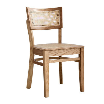 Dobra cena. Rustic Hand Cane Woven Chair Frame Solid Wood Chair Rattan Chair for Dining Room and Restaurant w Internecie