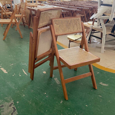 Dobra cena. Nordic Home Dining Room Single Chairs Backrest Balcony Solid Wood Cafe Rattan Folding Chair w Internecie