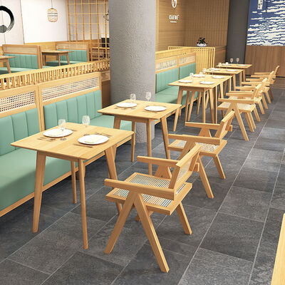 Dobra cena. Modern Restaurant Booth Seating Cafe Shop Dining Sets Solid Wood Rattan Sofa Chairs w Internecie
