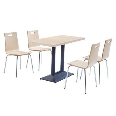 Dobra cena. Wholesale Price Restaurant Table and Chair Bentwood 4 Seater With Metal Frame w Internecie