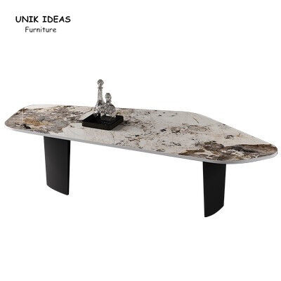 Dobra cena Black  White Marble Stone Top Coffee Table Sets Stainless Steel L140xW60xH38cm w Internecie
