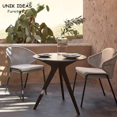 Dobra cena. Nordic Rope Rattan Woven Dining Chair Outdoor Furniture Garden 65x70x75cm w Internecie