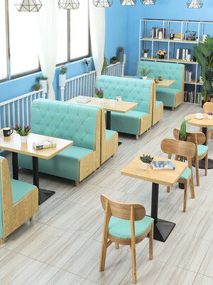 Dobra cena. Bistro Cafe Restaurant Pub Table And Chairs Blue Leisure Booth Set UK-CT006 w Internecie