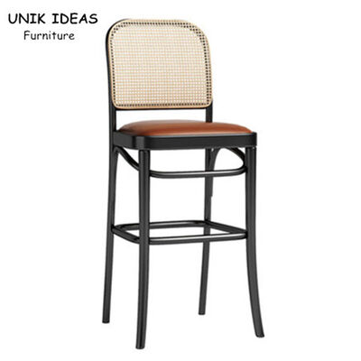 Dobra cena. French Bistro Rattan Cafe Bar Stools White Rattan Counter Height Bar Stools With Backs w Internecie