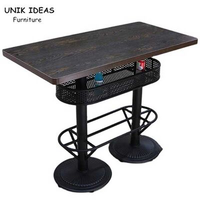 Dobra cena. Vintage Pub Table Rectangle High Top Table Wood Restaurant  60x120x103cm w Internecie