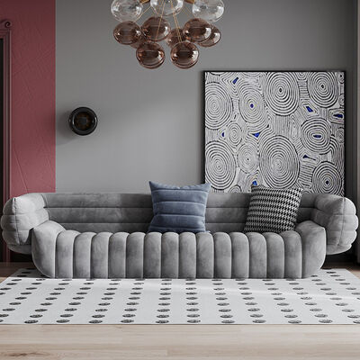 Dobra cena. Contemporary Upholstered Sofa Chaise Sleeper Convertible Couch Sofa Sectional Gray 4 Seater w Internecie