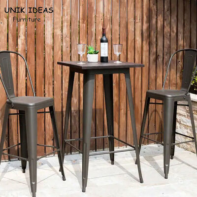 Dobra cena. rustic round bar table 100cm high Industrial Pub Vintage Wood Metal w Internecie