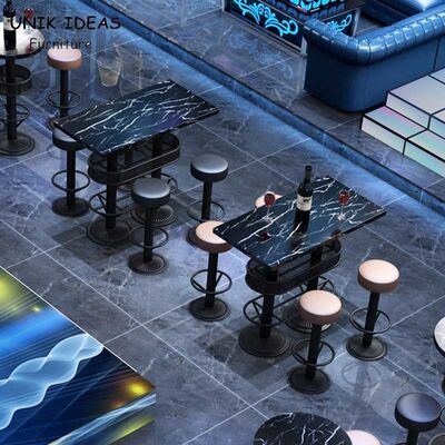 Dobra cena. Marble Outdoor Bistro Bar Tables And Chairs 140cm 150cm 160cm Night Bar KTV Music w Internecie