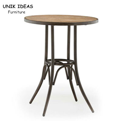 Dobra cena. Patio Folding Bistro Bar Table Iron 180cm Wood Steel Garden Pub Cafe w Internecie