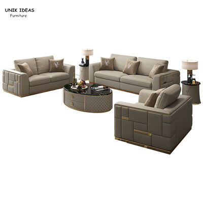 Dobra cena. Modular Couch For Small Spaces 6 Seater Genuine Leather Sectional Sofa 3 Piece w Internecie
