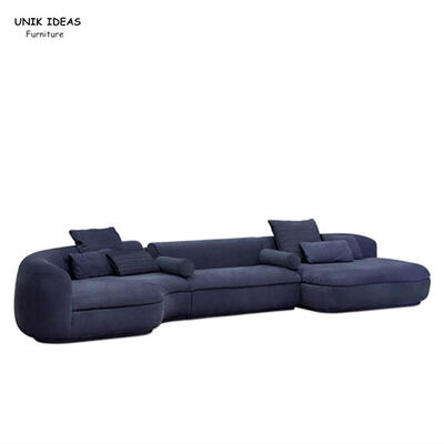 Dobra cena. Leather Blue Velvet Upholstered Sofa Bed Contemporary Leather Couch Set w Internecie