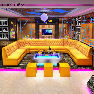 Dobra cena Large 3 Piece Leather U Shaped Sectional Couch For Small Space KTV Privacy Cafeteria w Internecie