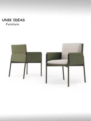 Dobra cena. Black Brown Saddle Minimalist Leather Dining Chair Metal Frame Side Chair Modern w Internecie