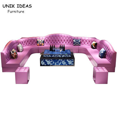 Dobra cena Button Tufted Club Lounge Sofa Leather Chesterfield U Shaped Sectional With Sleeper w Internecie